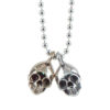 Necklace Double Skull skull silver bronze close